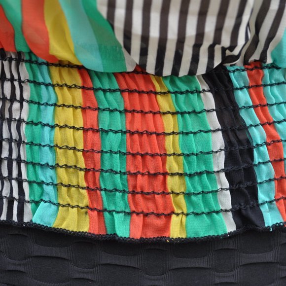 Women's fancy sleeveless Multicolor Print Chiffon Fabric Light Weight. Loose top - Picture 3 of 5